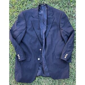 Oscar De La Renta  Wool Mens Blazer 40R Black Sports Coat Jacket